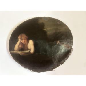 Painting Based On Correge, 18th-century School: Saint Mary Magdalene Reading