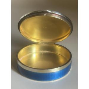 Art Deco Silver And Enamel Powder Compact