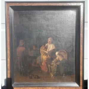 Jan Josef Honeman, 18th-century Dutch School, Painting Of A Family Scene