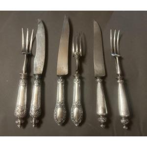 19th-century Silver Carving Set