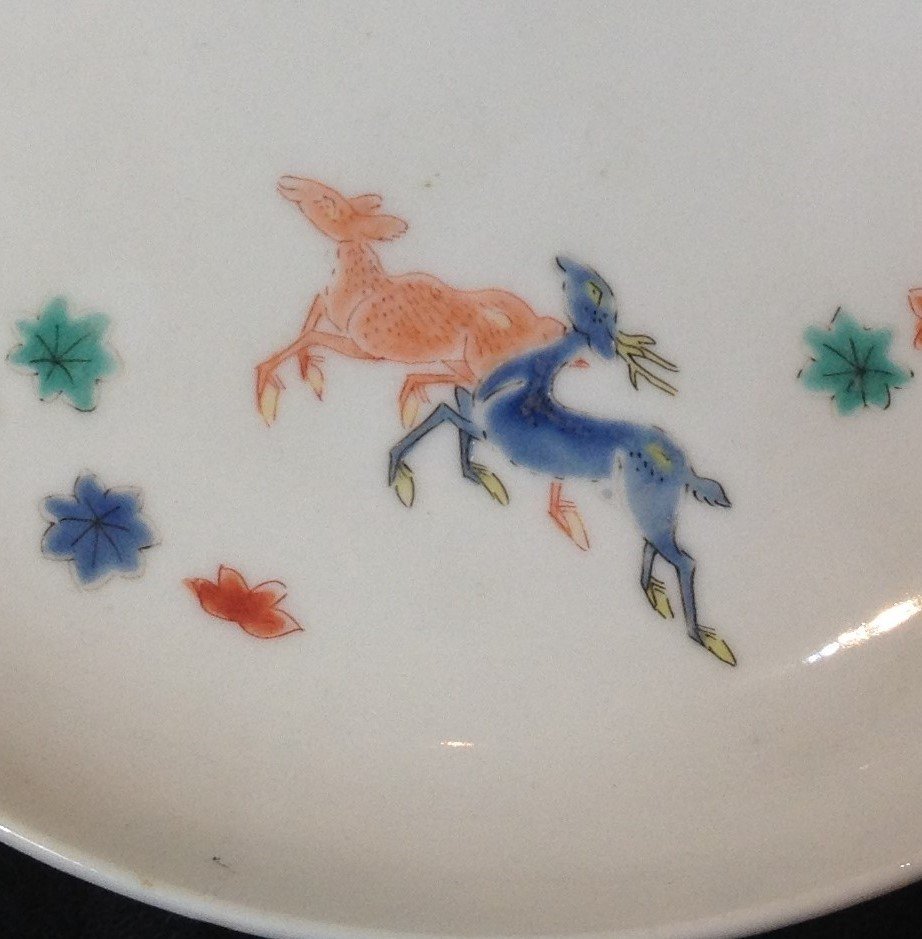 Plat Kakiemon Décor De Daims.japon Vers 1700.-photo-1