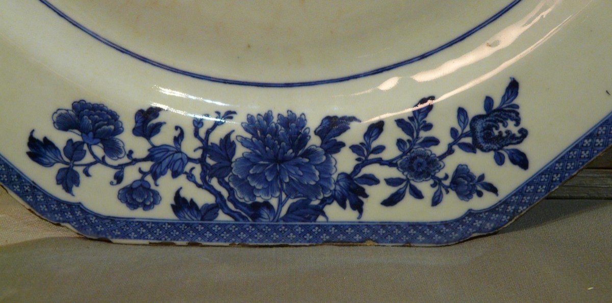 Plat En Porcelaine Décor De Paysage En Bleu De Cobalt. Chine époque Qing-photo-2