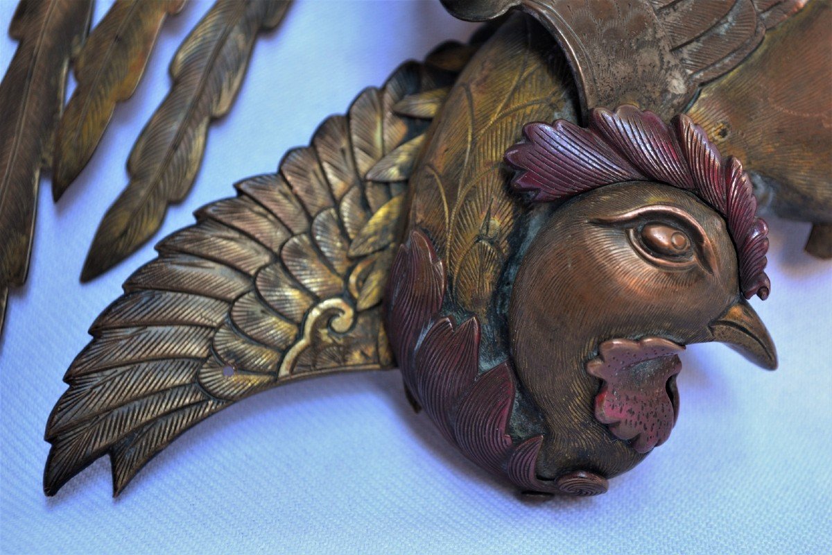 Phoenix Shaped Metal Maedate. Japan Edo Period.-photo-3