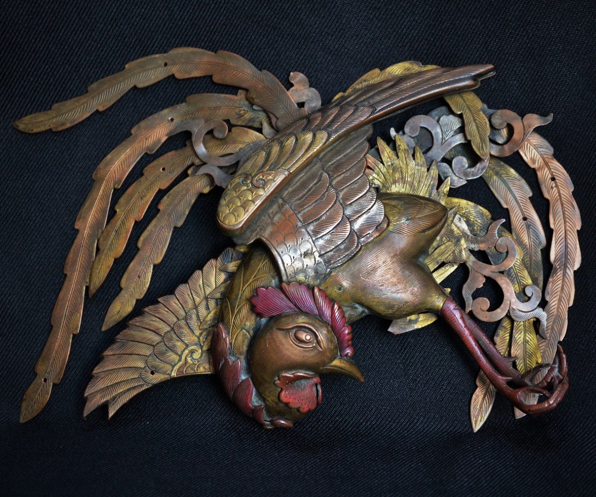 Phoenix Shaped Metal Maedate. Japan Edo Period.-photo-1