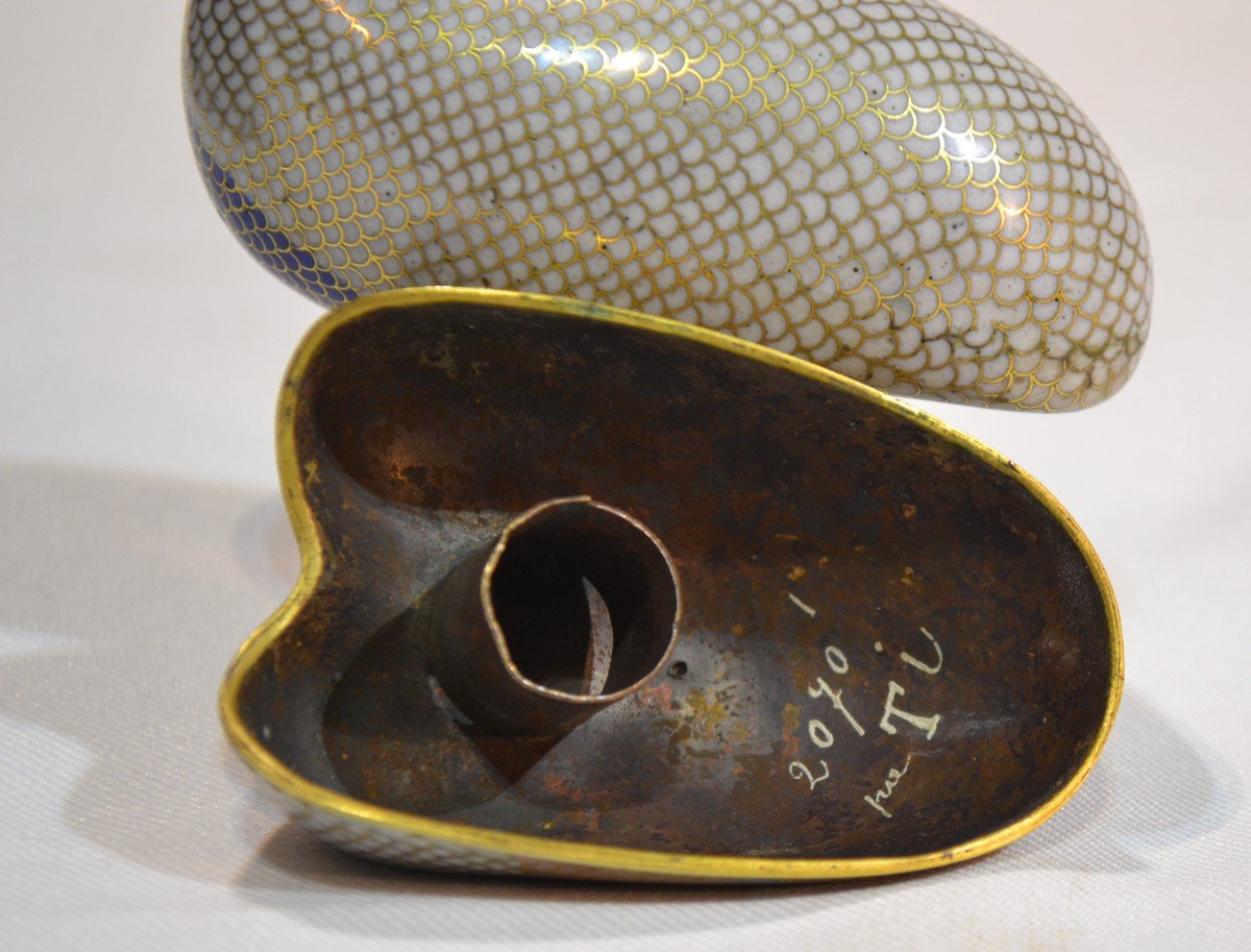 Caille en émail cloisonné. Chine vers 1800.-photo-6