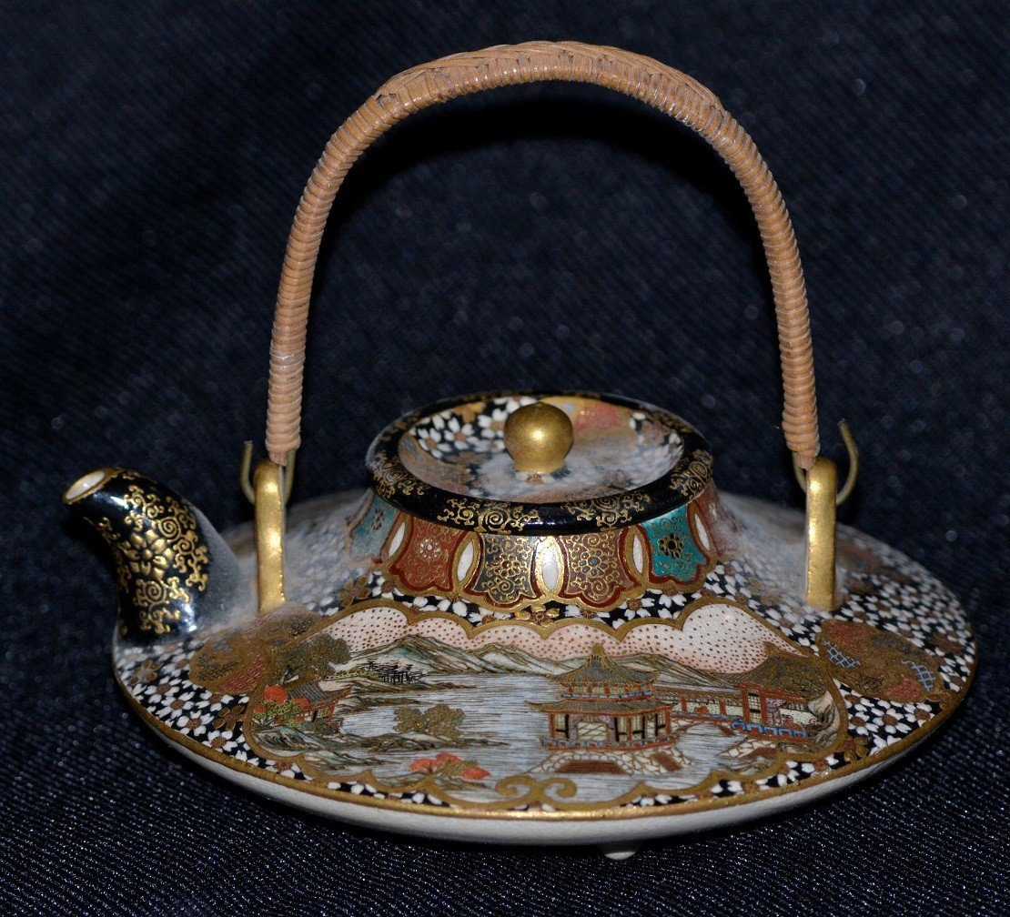 Théière En Faience Fine De Satsuma. Japon époque Meiji.-photo-1