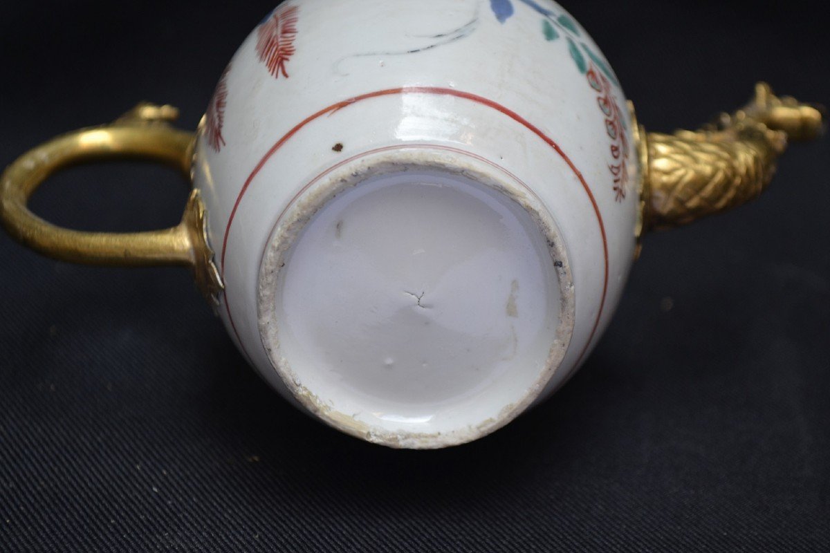 Théière En Porcelaine Du Japon, Monture Européenne. 17°siècle.-photo-2