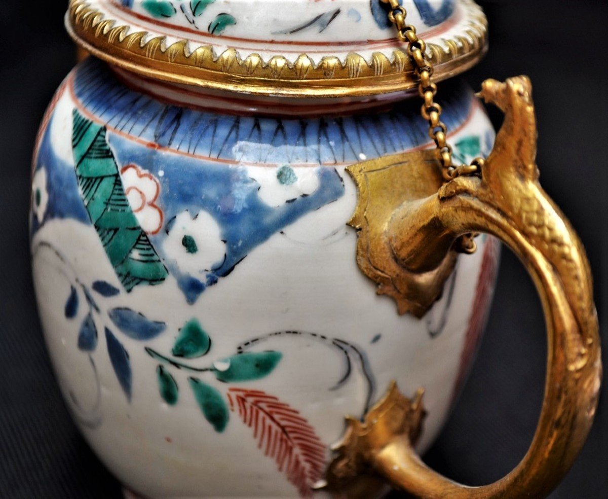 Japanese Porcelain Teapot, European Frame. 17th Century.-photo-5