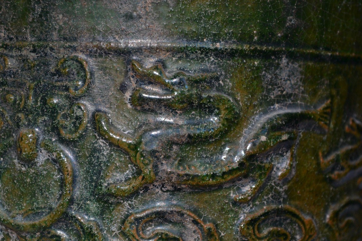 Pottery Urn With Green Glaze. Han Dynasty.-photo-3