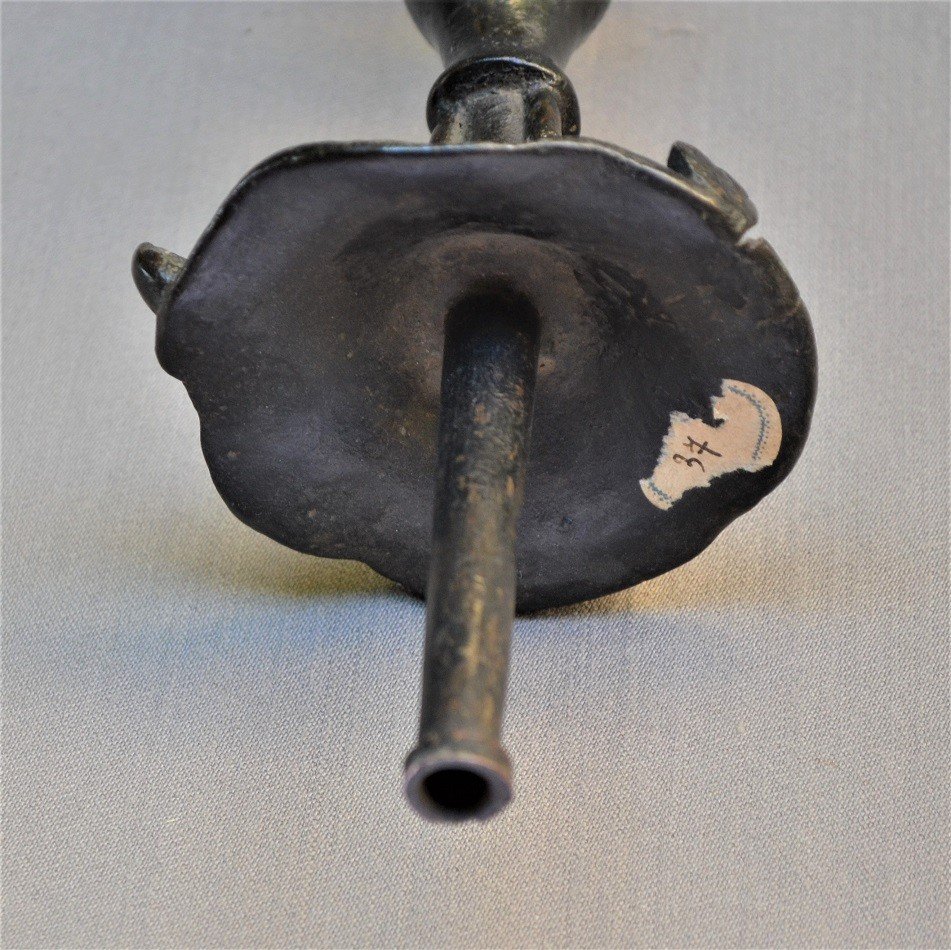Pair Of Cast Bronze Incense Holders. Asia 17° Century.-photo-3