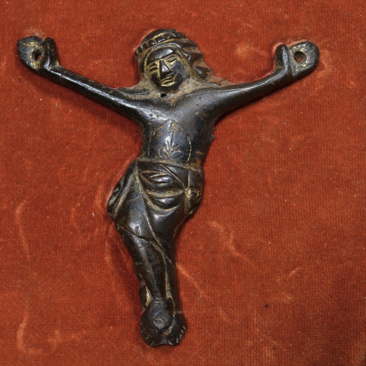 Christ En Bronze Coulé. 13° Siècle.-photo-1