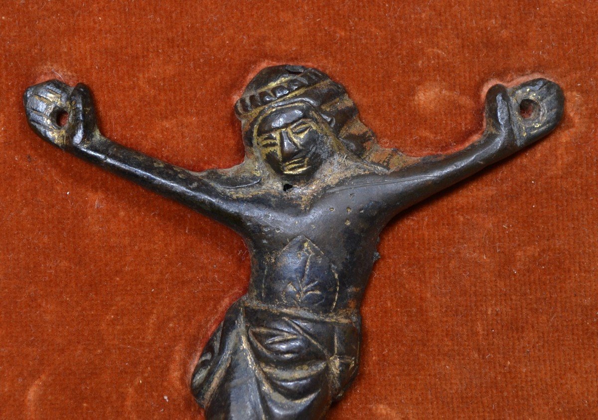 Christ En Bronze Coulé. 13° Siècle.-photo-6