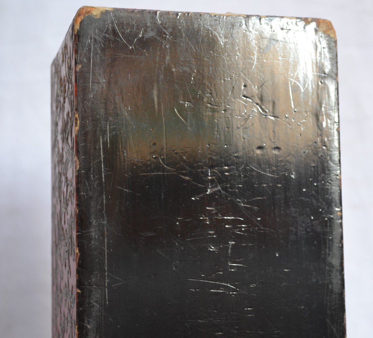 Oriental Style Lacquered Wooden Box. Europe 18° Century Or Before.-photo-7