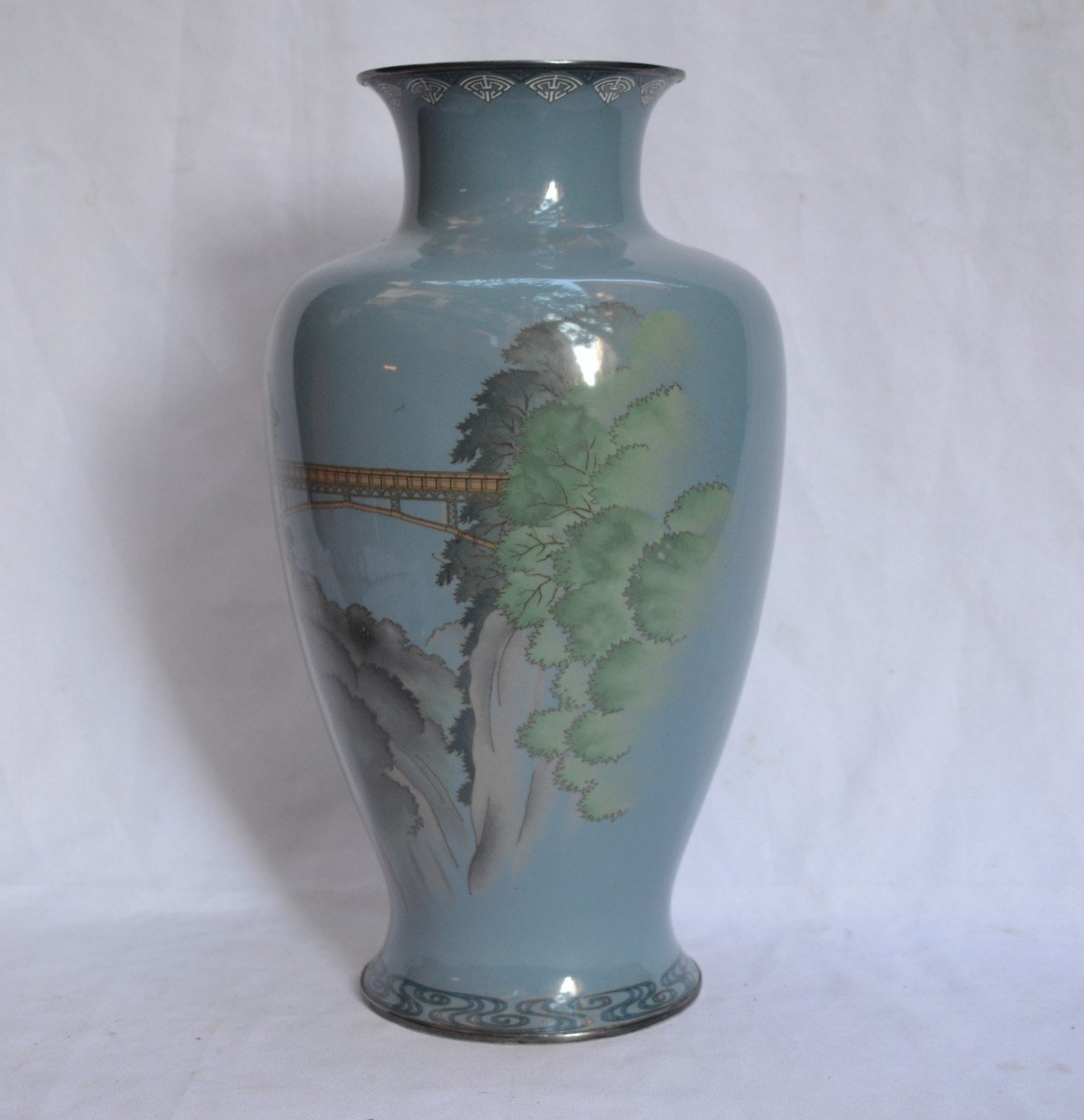 Cloisonne Enamel Vase. Japan Meiji-photo-2