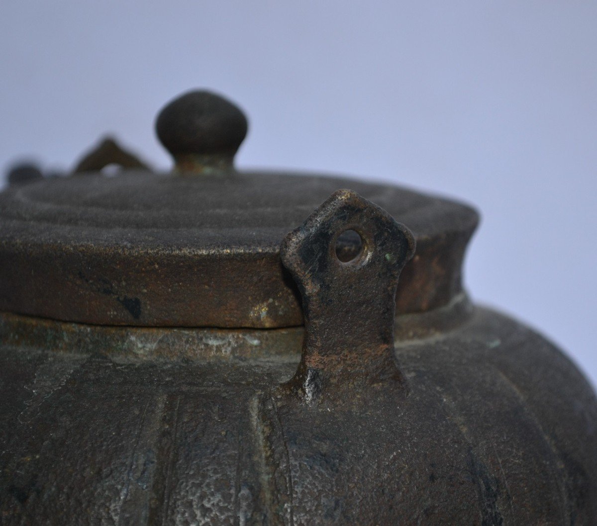 Théière En Bronze Forme Melon. Chine Antique -photo-7