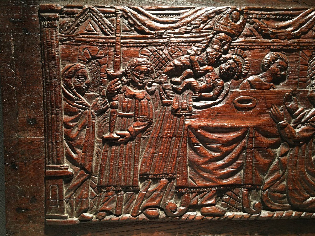 Carved Wood Panel. 15th Century Europe.-photo-5