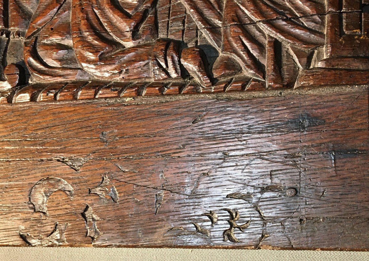 Carved Wood Panel. 15th Century Europe.-photo-6