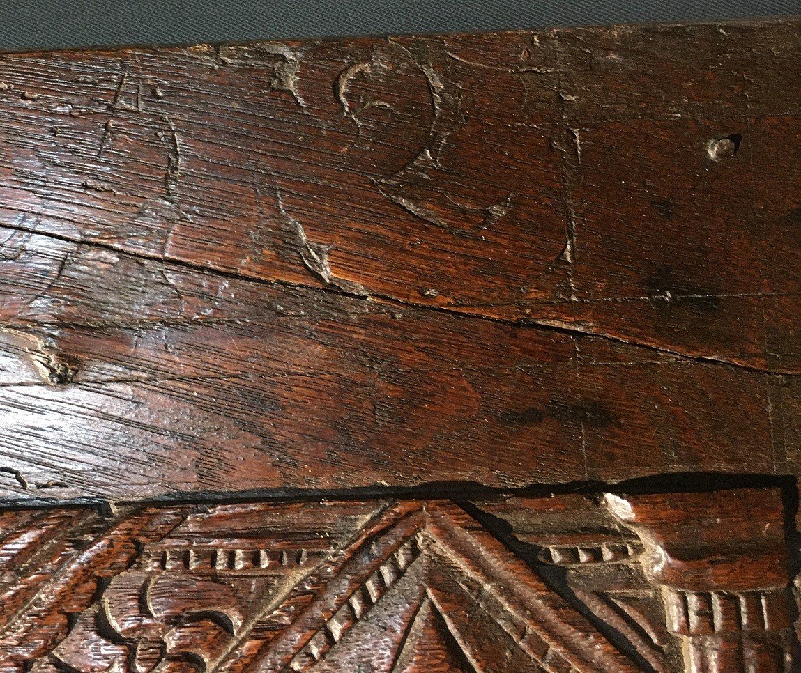 Carved Wood Panel. 15th Century Europe.-photo-7