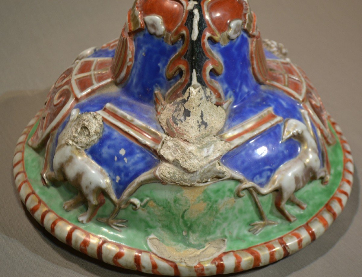 18th Century Chinese Porcelain Vase Lid. Kangxi Reign.-photo-2