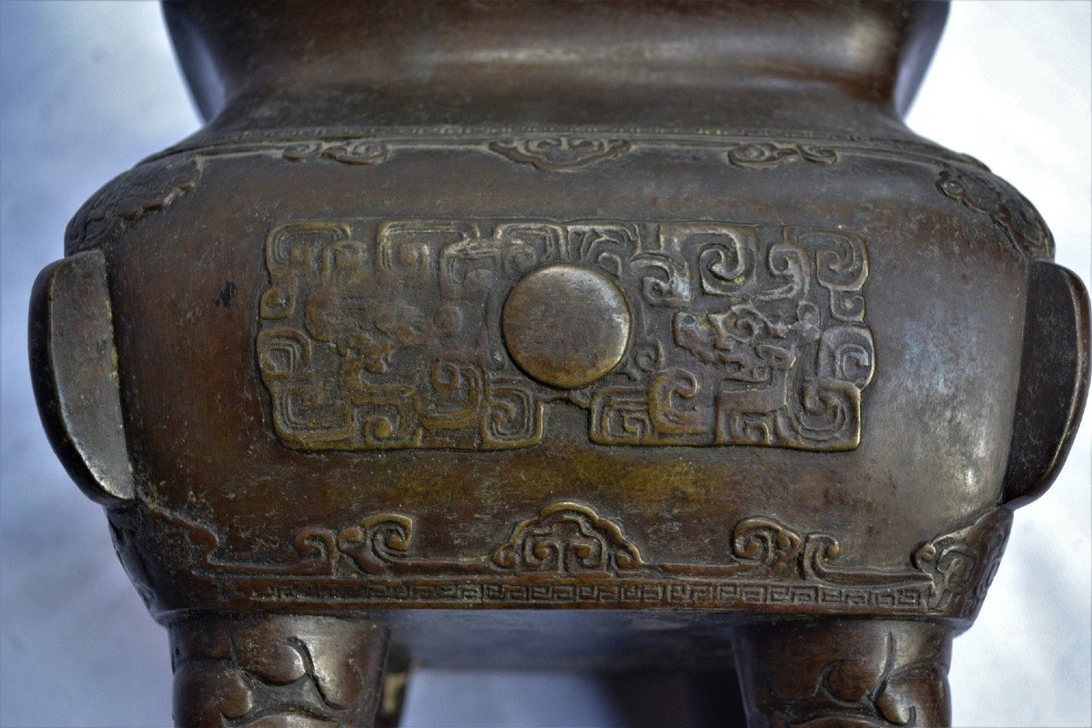 Brûle-parfums En Bronze. Chine 18° Siècle Ou Avant.-photo-2