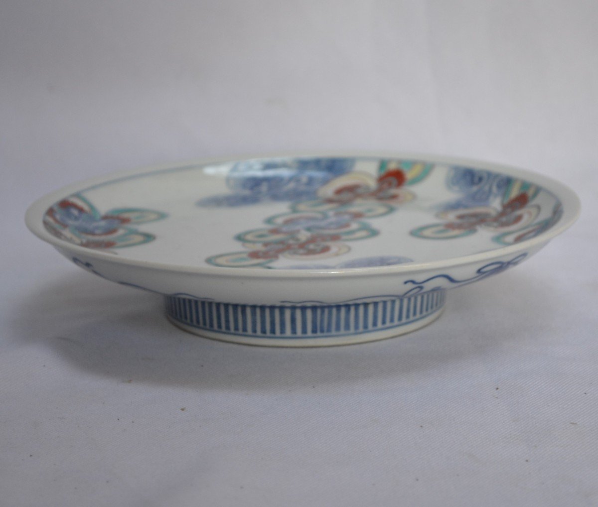 Nabeshima Porcelain Dish. Decor Of Stylized Flowers.-photo-2