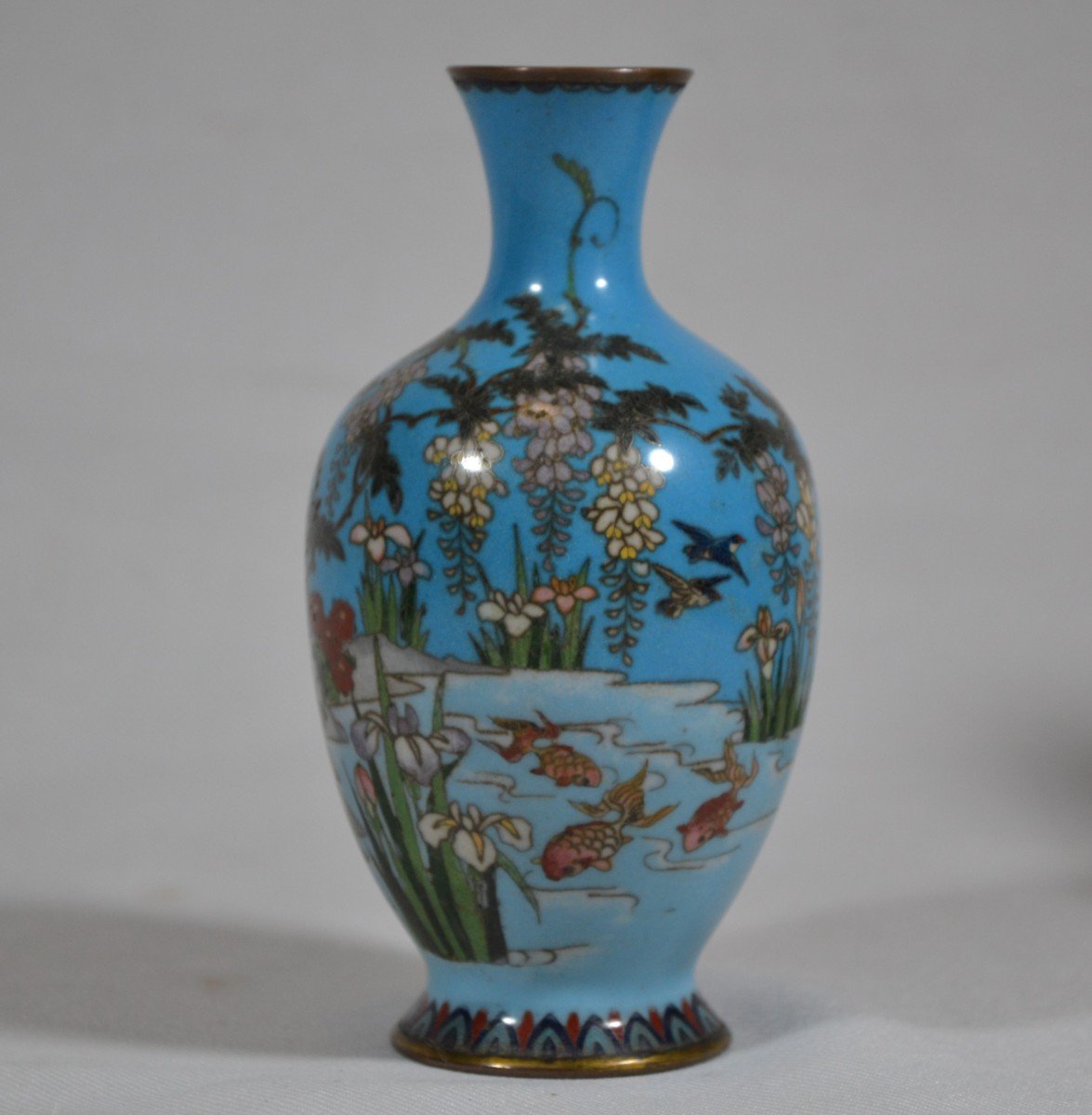 Paire De Vases En émail Cloisonné. Japon époque Meiji.-photo-2