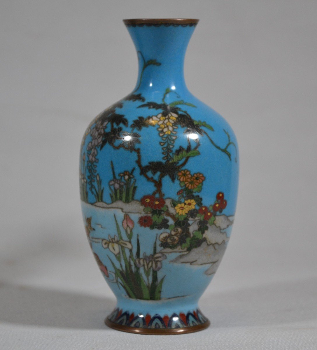 Paire De Vases En émail Cloisonné. Japon époque Meiji.-photo-3