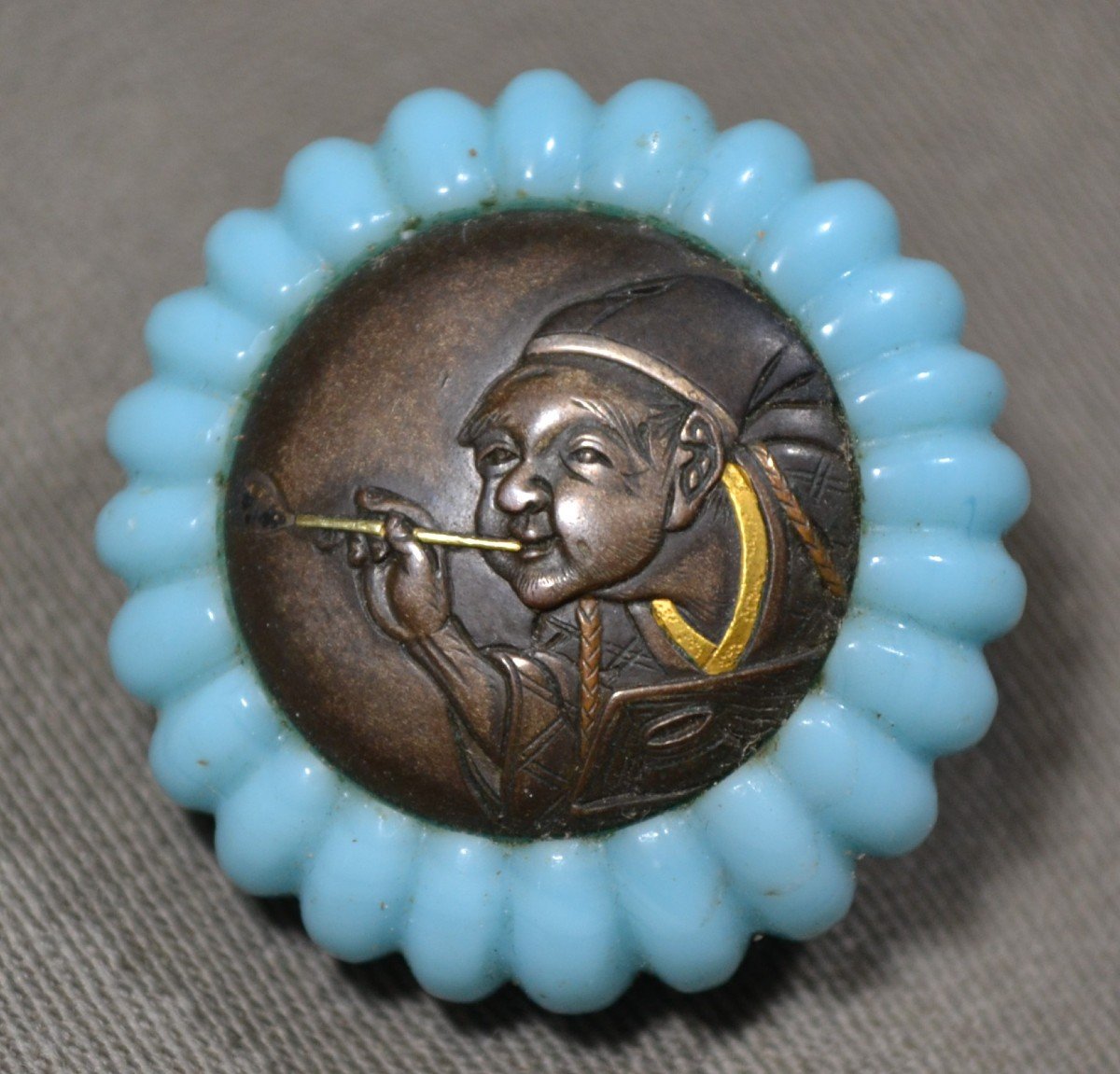 Small Kagamibuta Mixed Metals And Glass Paste. Japan Meiji Period