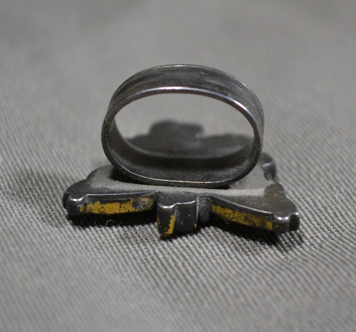 Jewel, Scarf Ring? In Inlaid Metals. Japan Meiji Period.-photo-2
