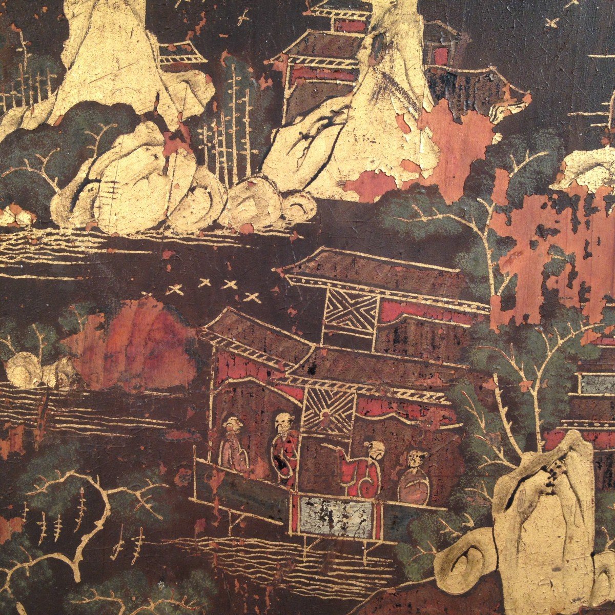 Chest In Blacklacquered Wood And Colors.japanese Namban Style.momoyama Period Late 16°.-photo-3