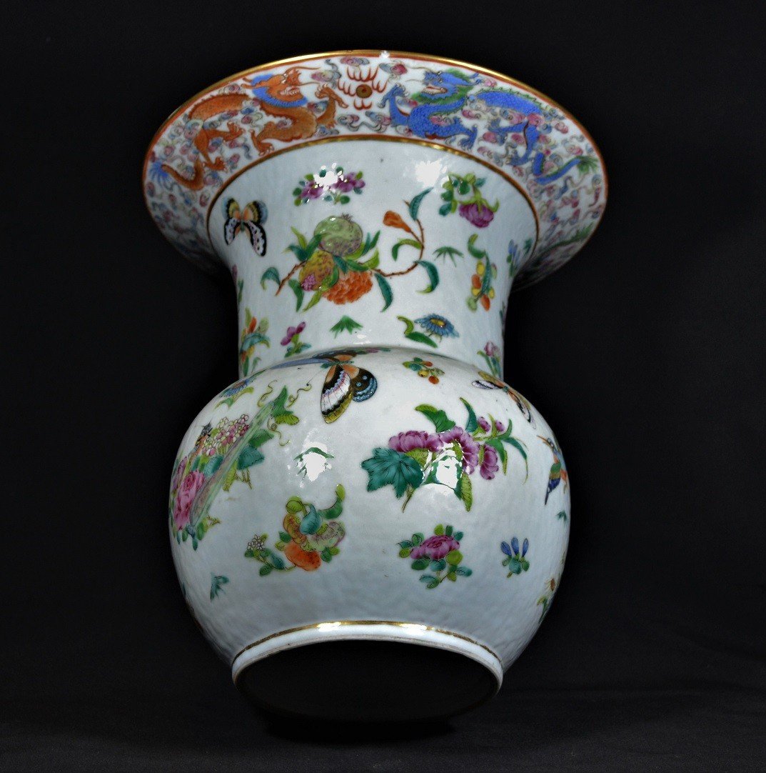 Pair Of Chinese Porcelain Vases. Decor Of Dragons. Qing Dynasty Mid 19th Century.-photo-3