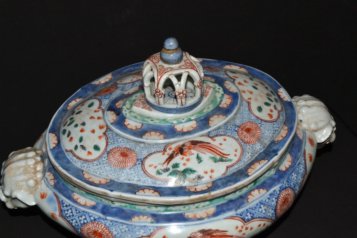Soupière En Porcelaine d'Arita De Style Imari.japon Période Edo Fin Du 17°siècle. -photo-4
