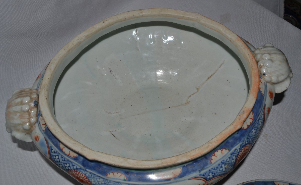 Soupière En Porcelaine d'Arita De Style Imari.japon Période Edo Fin Du 17°siècle. -photo-7