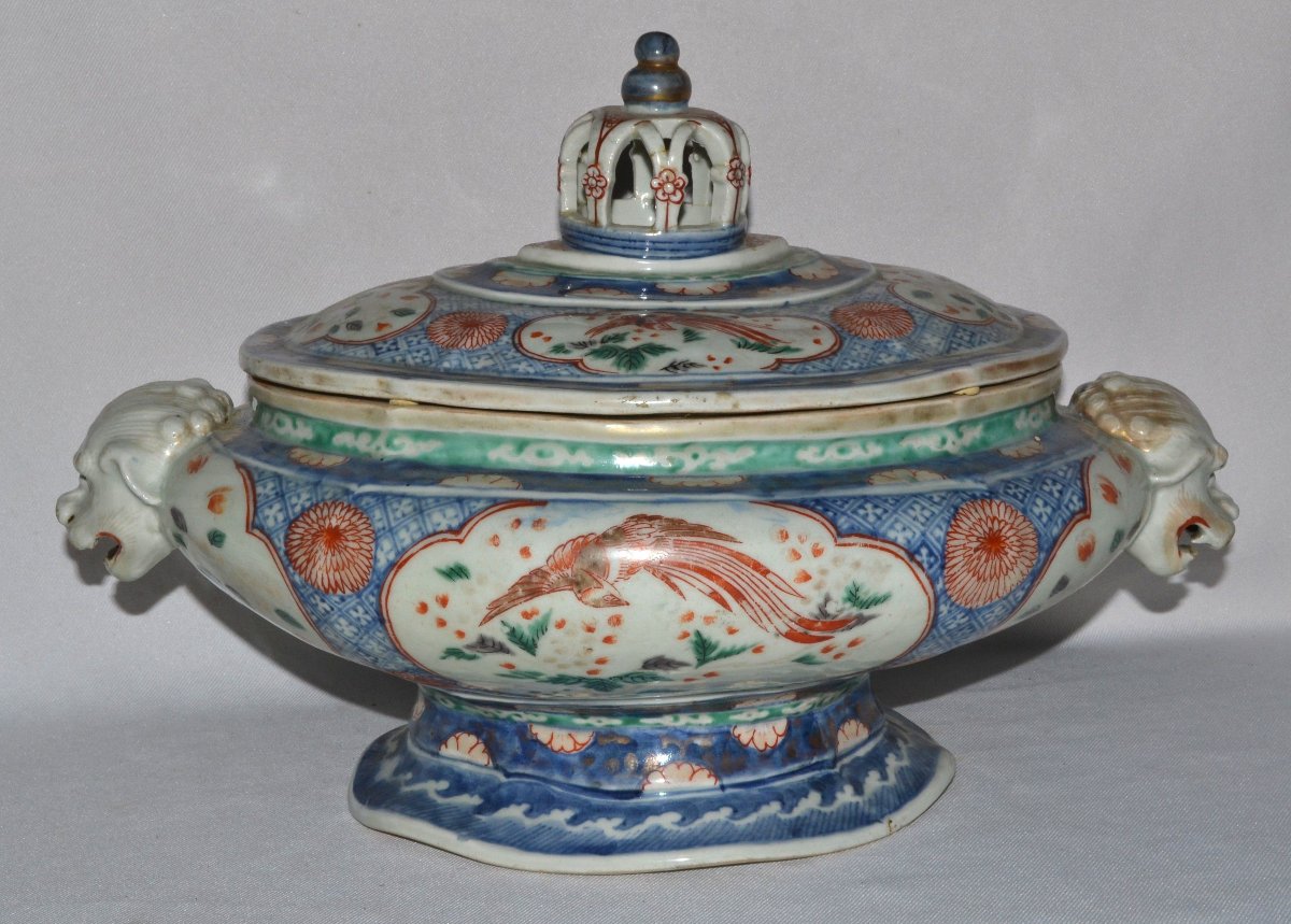 Soupière En Porcelaine d'Arita De Style Imari.japon Période Edo Fin Du 17°siècle. -photo-8
