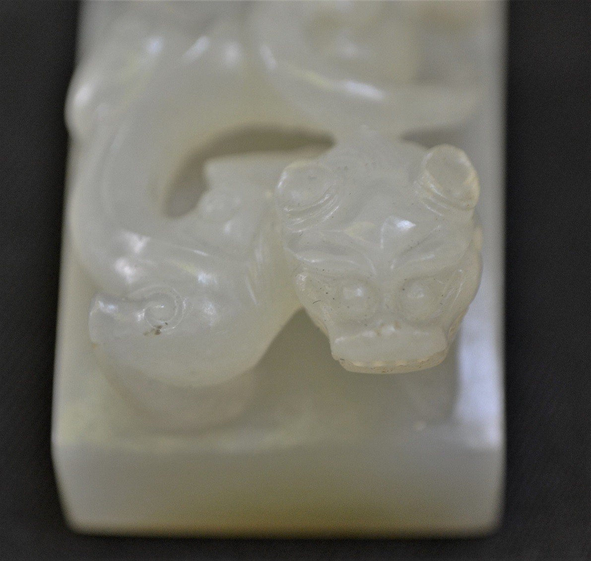 White Jade Belt Buckle. Embossed Dragon. Chinese Work From The Qing Period.-photo-6