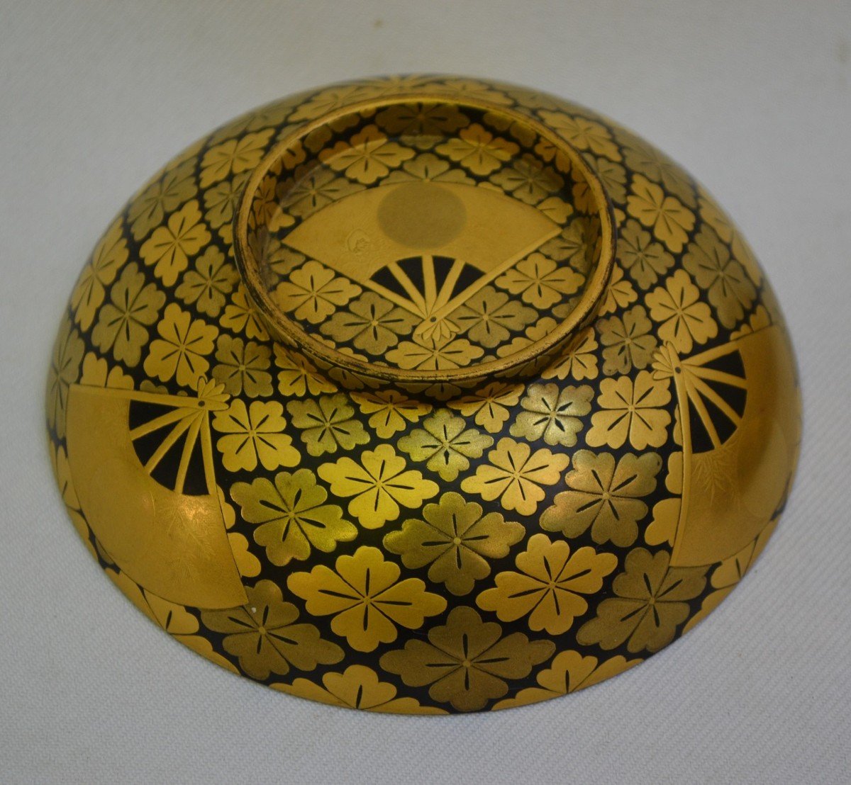 Bol Couvert En Laque Poudrée d'Or. Japon Période Edo Ou Meiji, 19°siècle.-photo-4
