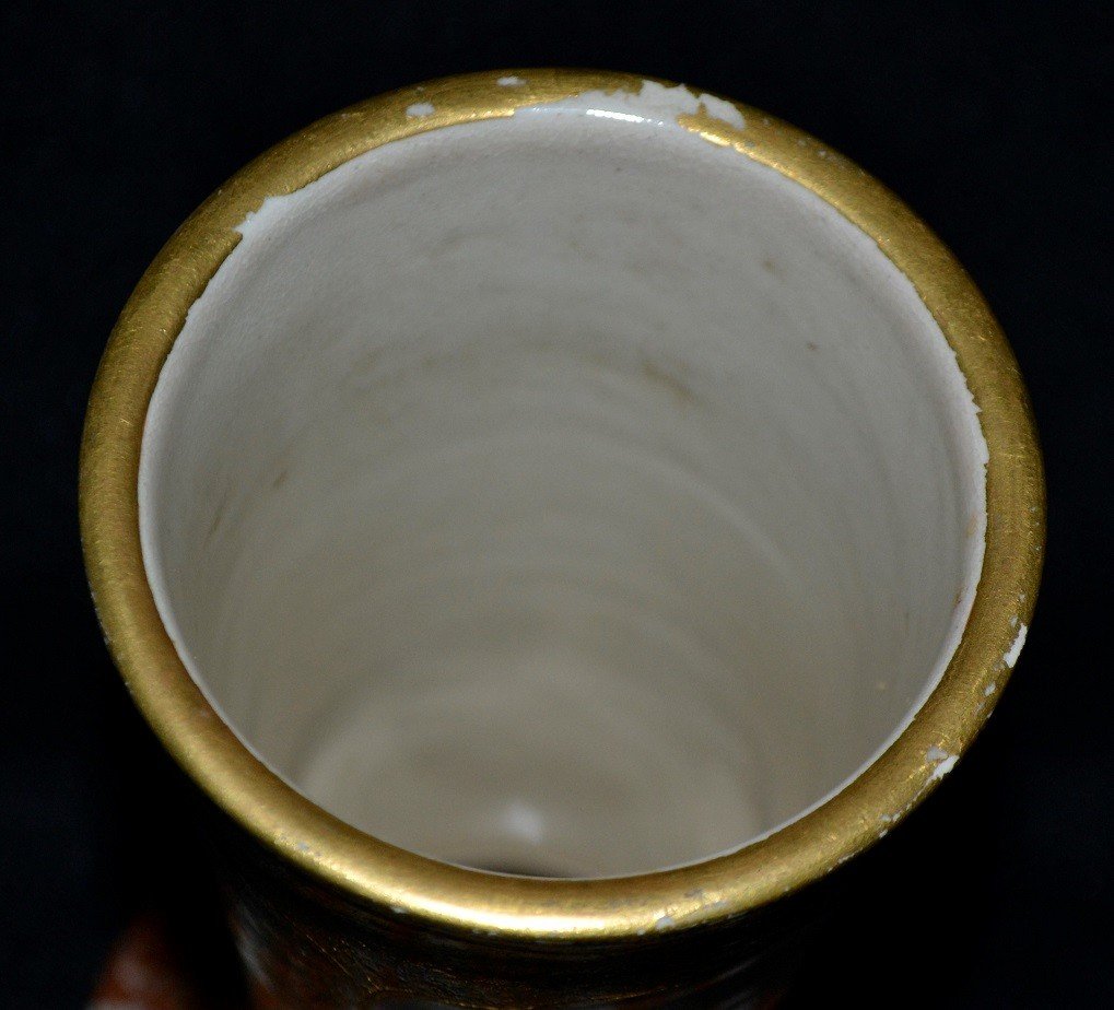 Vase En Faience Fine De Satzuma Aux 4 Saisons Par Yabu Meizan d'Osaka. Japon Fin Du 19° Siècle.-photo-4