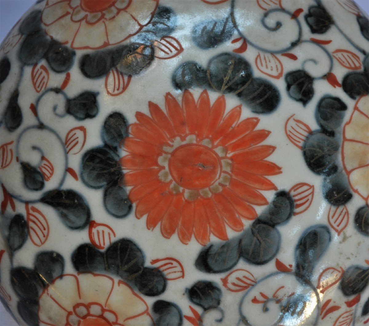 Boite En Porcelaine De Style Imari. Fours d'Arita. Période Edo. Japon Fin 17° Siècle.-photo-4