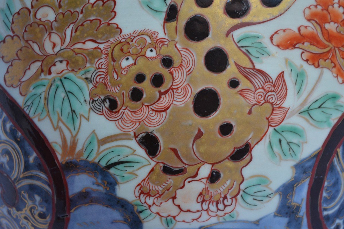 Arita Porcelain Palace Bowl, Imari Style. Japan Edo Beginning Of The 18th Century.-photo-2