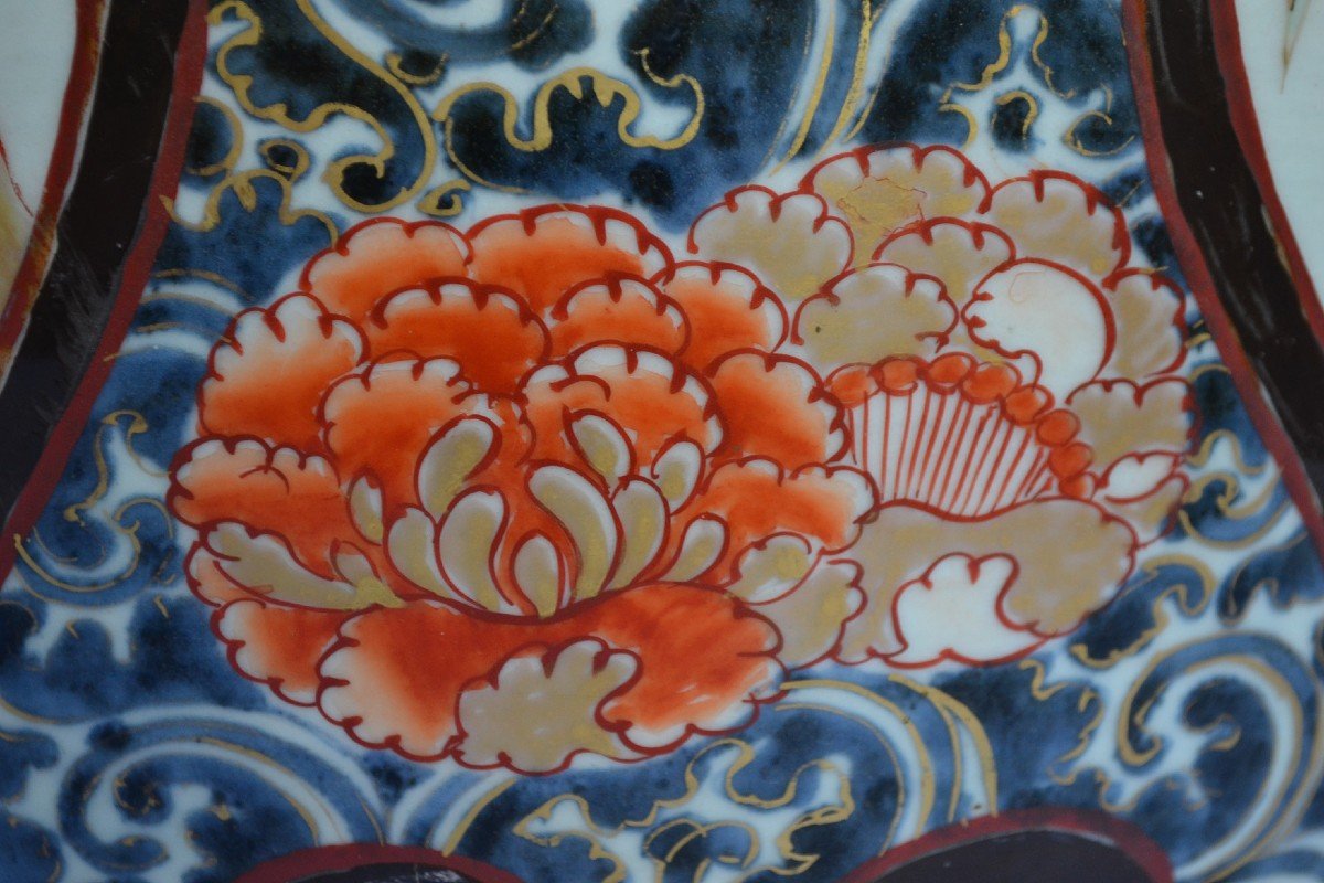 Arita Porcelain Palace Bowl, Imari Style. Japan Edo Beginning Of The 18th Century.-photo-6