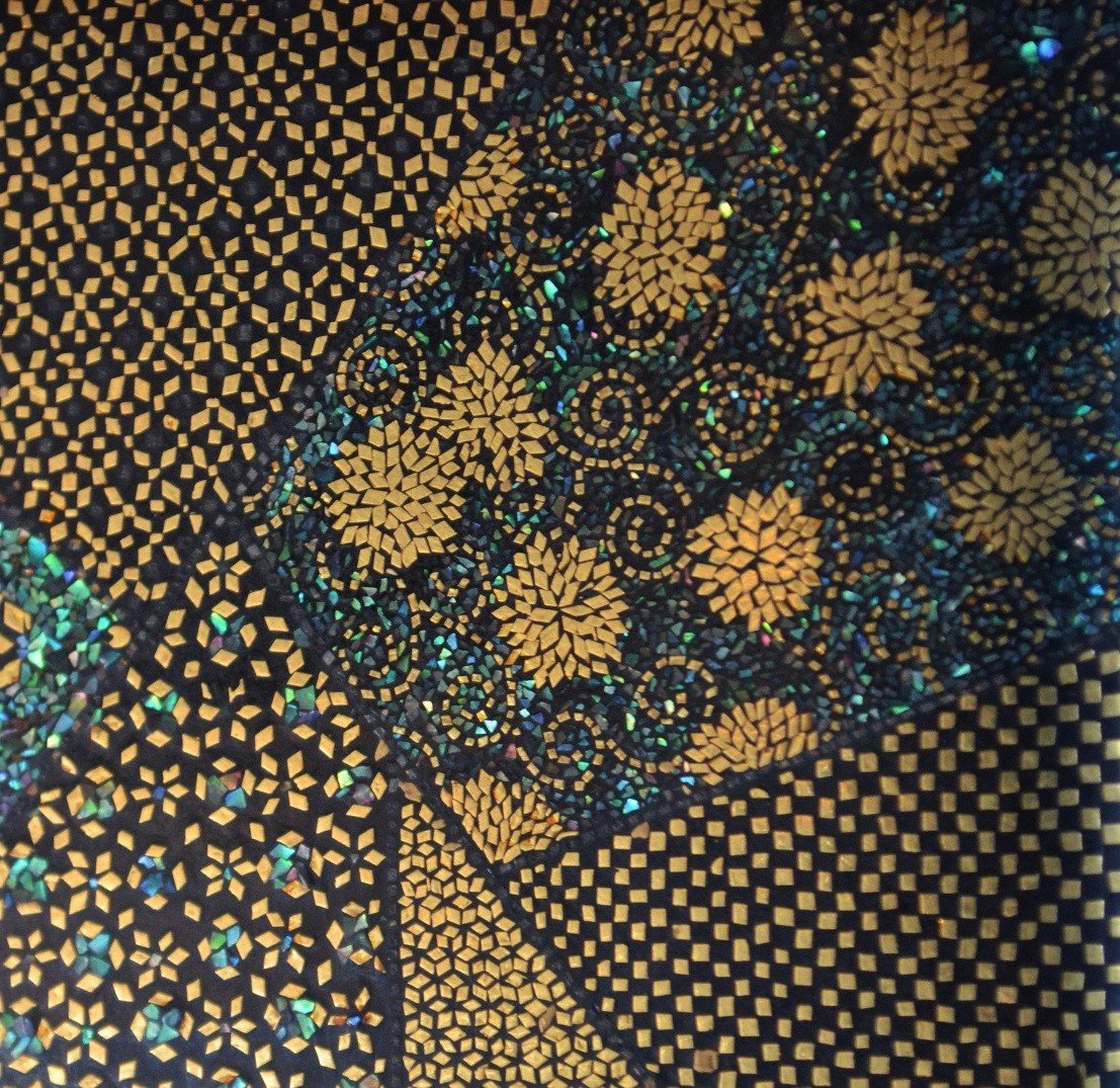 Boite En Bois Laqué. Décor De Mosaïques d'Or Et De Nacre. Famille Somada.japon 19° Siècle.-photo-2