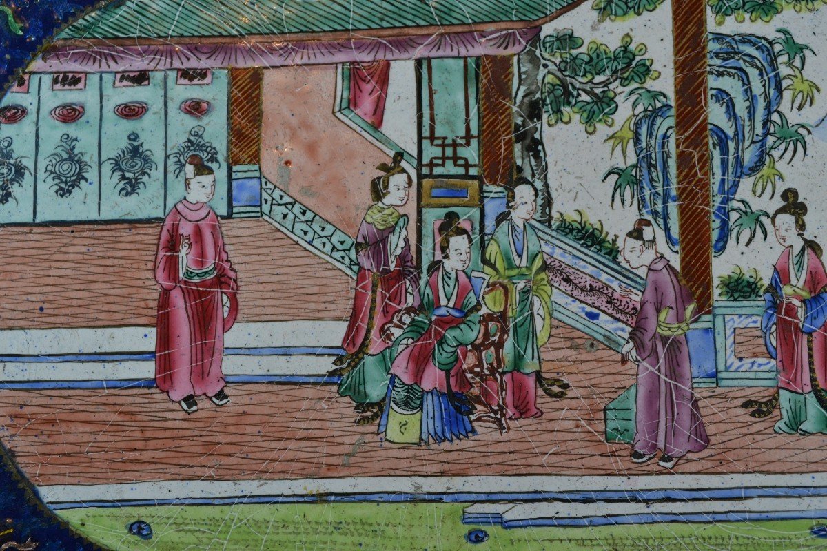 Plat En Cuivre émaillé ,couleurs ,or Et Argent. Travail Chinois Début 19°. Dynastie Qing.-photo-7