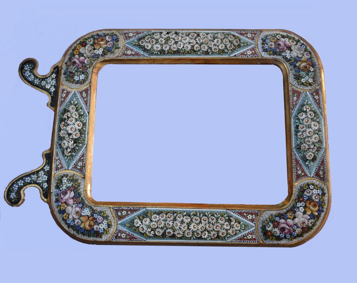 Mirror, Micomosaic Frame. Italy. Venetian Work From The 19th Century.-photo-2