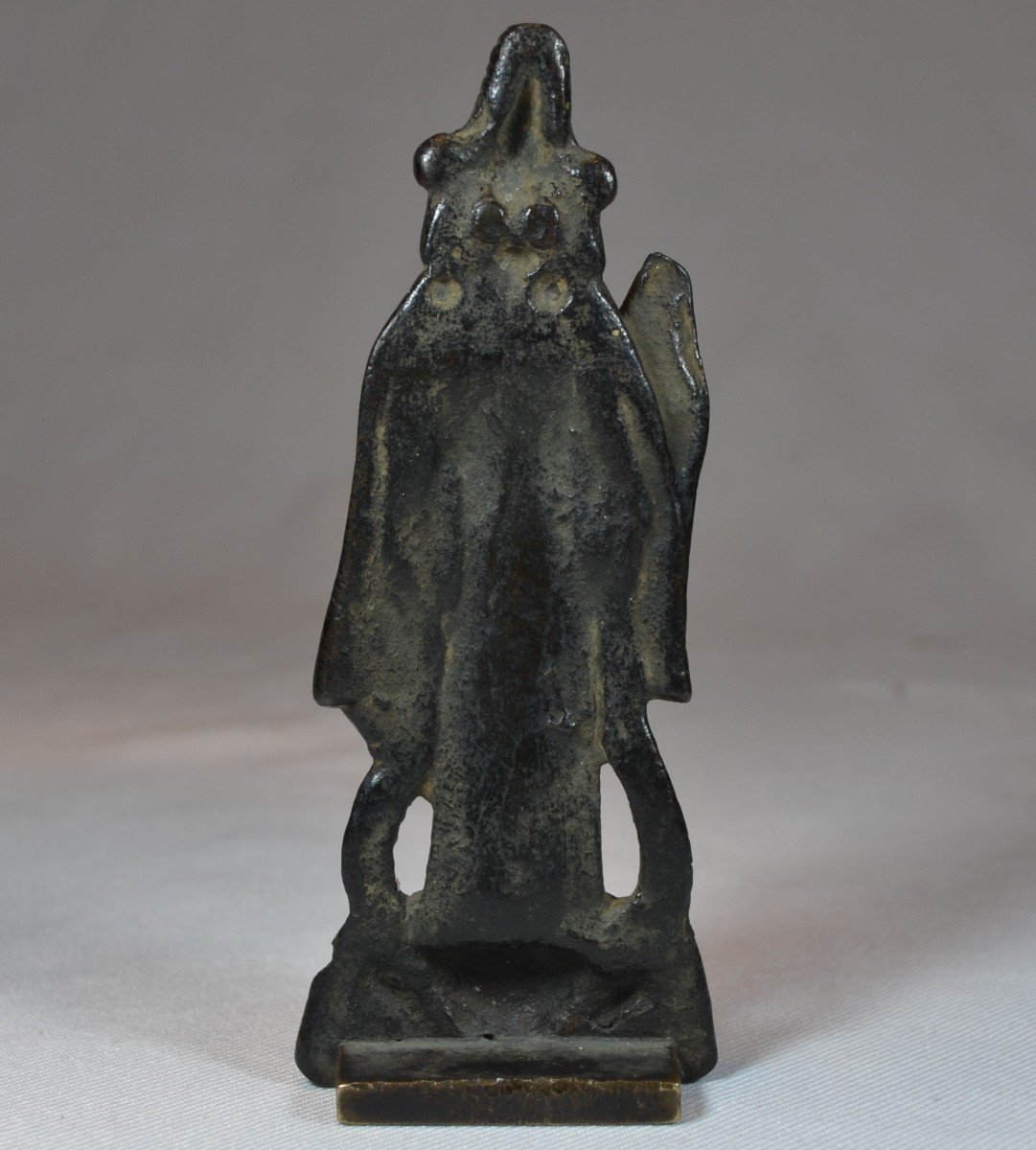 Guanyin In Cast Bronze. Northern China Tang Dynasty. 7-9th Century.-photo-2
