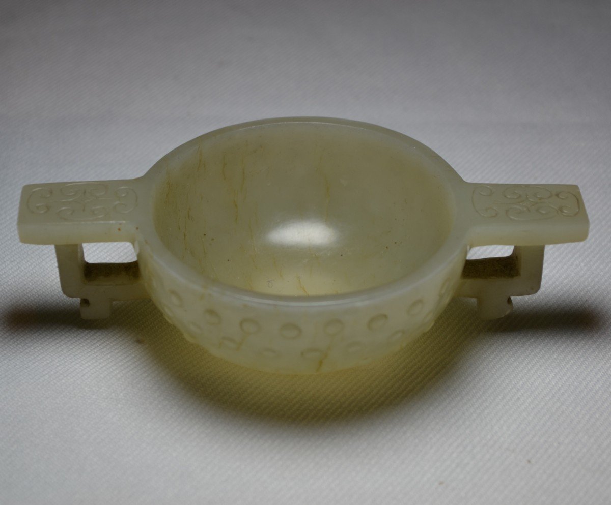 Ritual Cup In White Jade Celadon.china Qing Period 18th Century.-photo-6