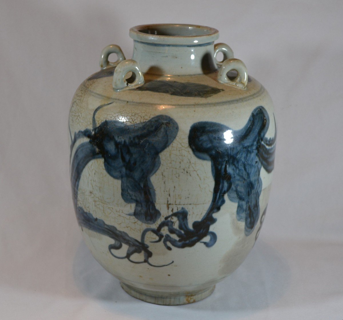 Porcelain Ewer. Dragon Decor In Cobalt Blue. China Ming Period, 17° Or Before. -photo-1