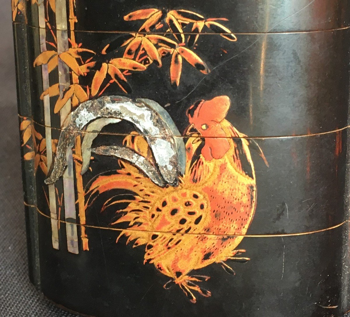 Toba On His Mule.inro Style Of Ritsuo.japan 18th Century.-photo-4
