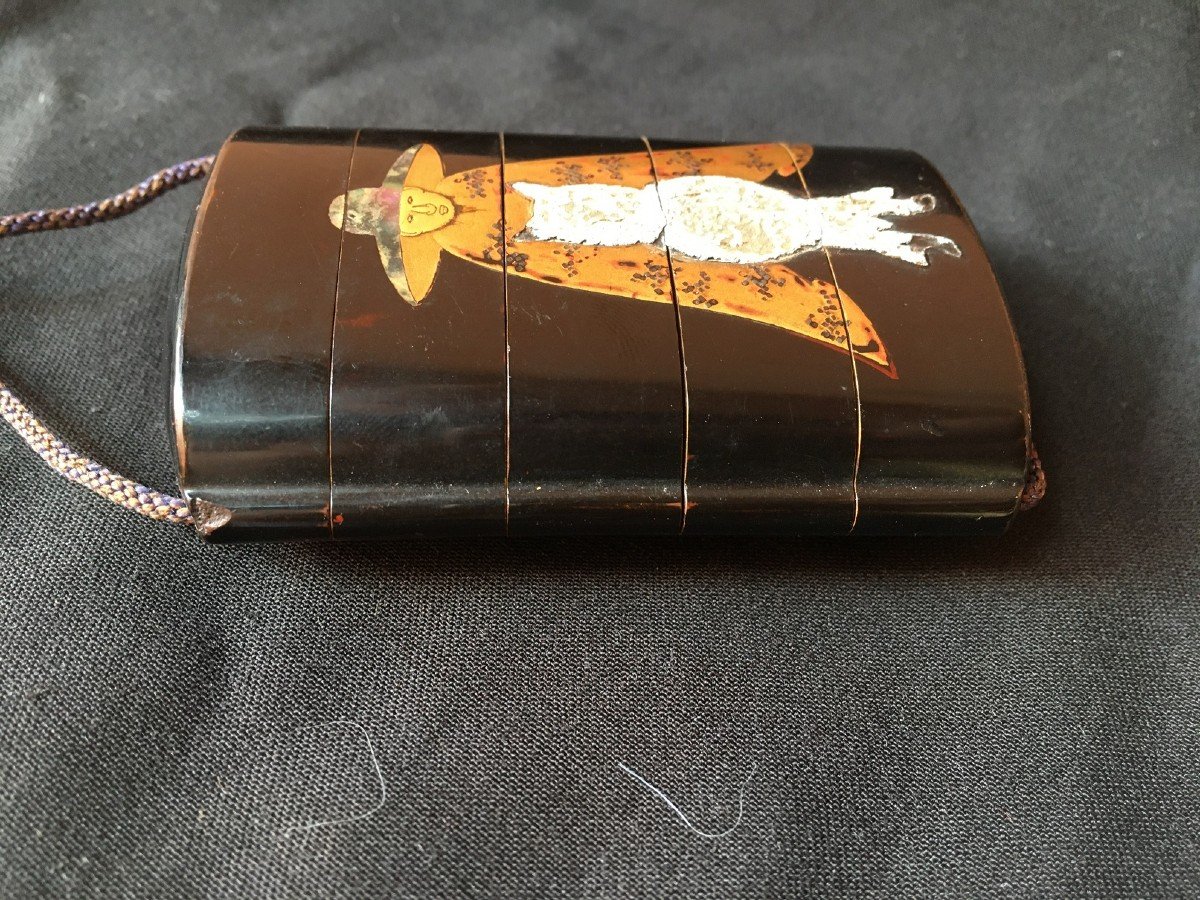 Toba On His Mule.inro Style Of Ritsuo.japan 18th Century.-photo-5