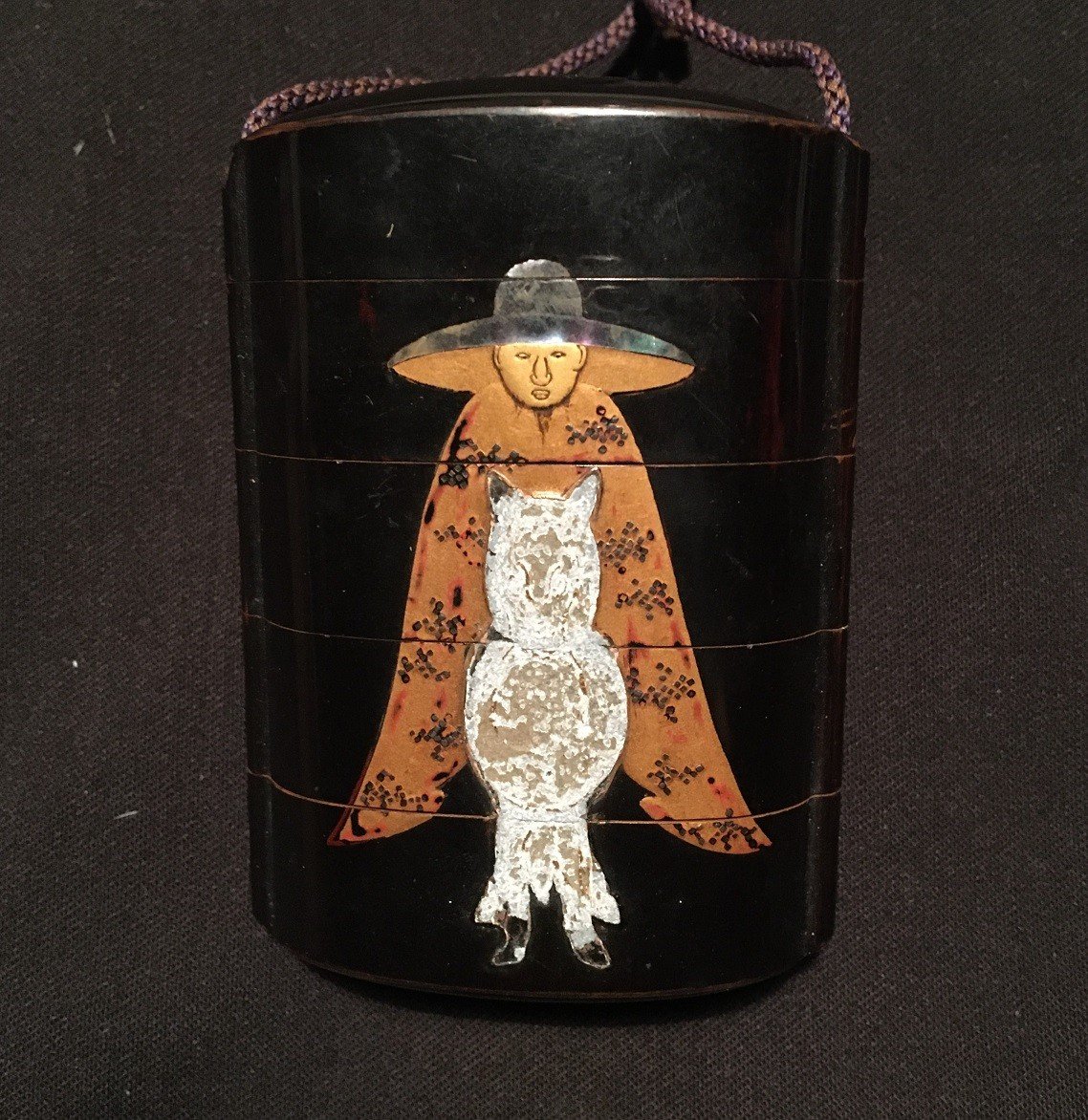 Toba On His Mule.inro Style Of Ritsuo.japan 18th Century.-photo-8