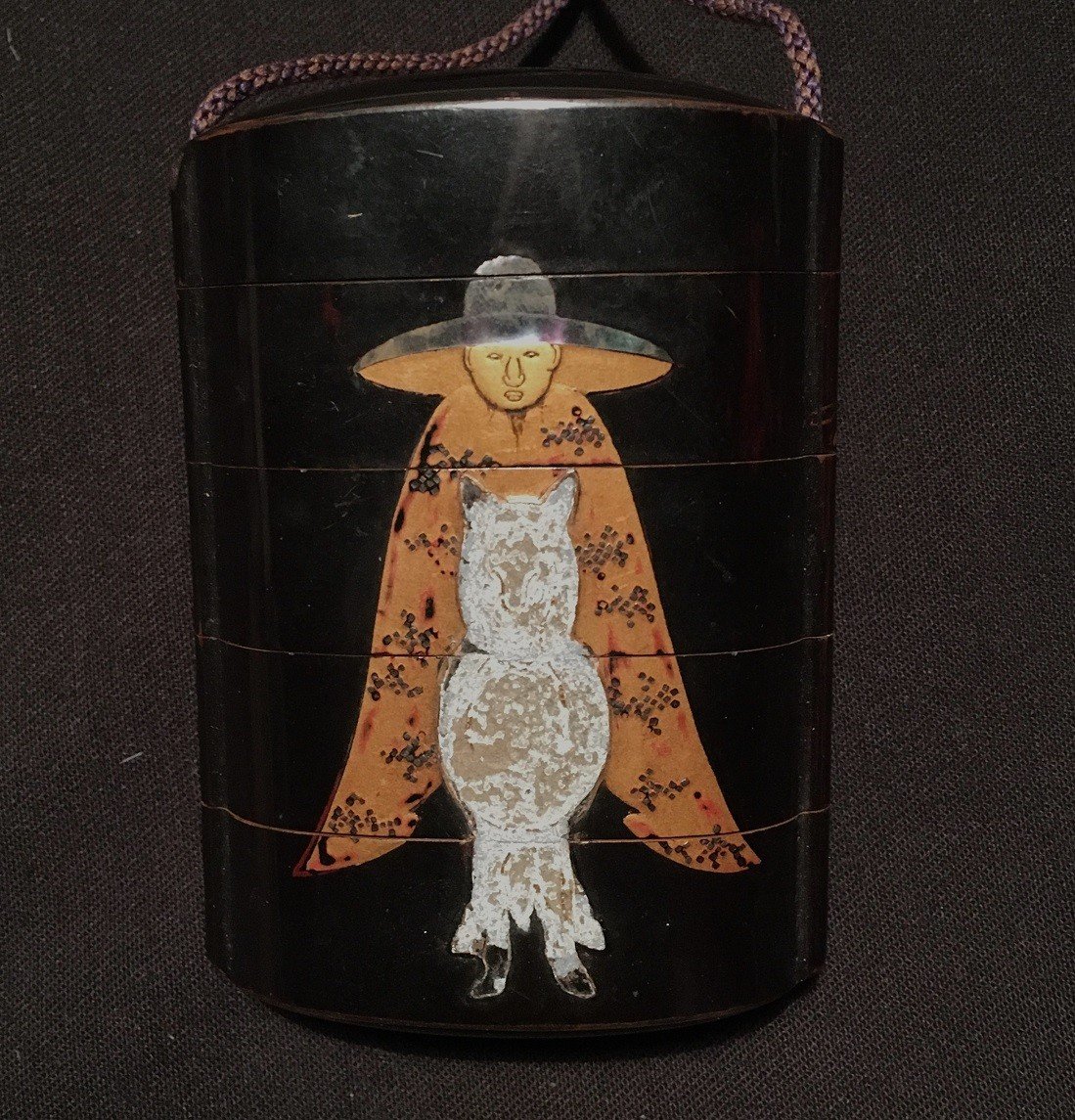 Toba On His Mule.inro Style Of Ritsuo.japan 18th Century.